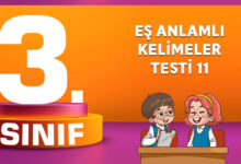 EŞ ANLAMLI KELİMELER TESTİ 11