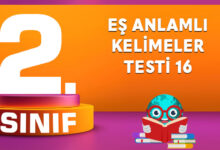 Eş Anlamlı Kelimeler Testi 16