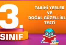 Tarihi Yerler ve Doğal Güzellikler Testi