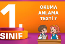 1. Sınıf Okuma Anlama Testi 7