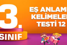 3. SINIF EŞ ANLAMLI KELİMELER TESTİ 11