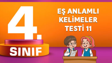 4.SINIF EŞ ANLAMLI KELİMELER TESTİ 11