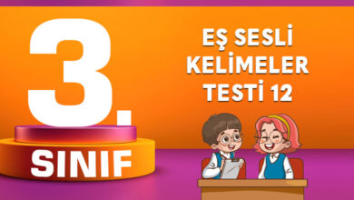 3. SINIF EŞ SESLİ KELİMELER TESTİ 12