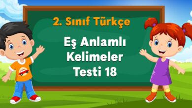 Eş Anlamlı Kelimeler Testi 18
