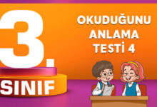 OKUDUĞUNU ANLAMA TESTİ 4