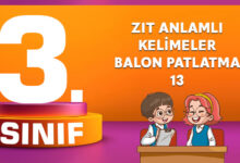 ZIT ANLAMLI KELİMELER BALON PATLATMA 13