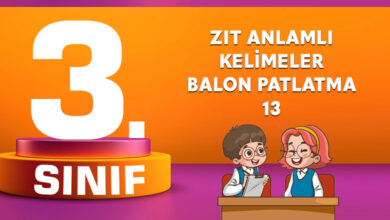 ZIT ANLAMLI KELİMELER BALON PATLATMA 13