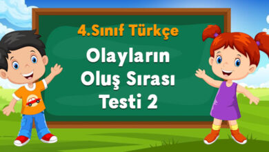 4. Sınıf Türkçe Olayların Oluş Sırası Testi 2