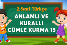 ANLAMLI VE KURALLI CÜMLE KURMA 15