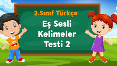 Eş Sesli Kelimeler Testi 2