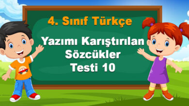 Yazımı Karıştırılan Sözcükler Testi 10