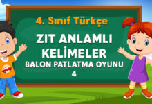 ZIT ANLAMLI KELİMELER BALON PATLATMA OYUNU-4