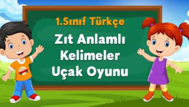 Zıt Anlamlı Kelimeler Uçak Oyunu