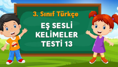 EŞ SESLİ KELİMELER TESTİ 13