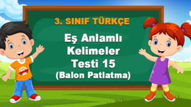 Eş Anlamlı Kelimeler Testi 15