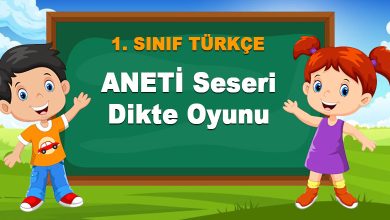 1. Sınıf ANETİ Sesleri Dikte Oyunu
