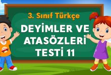 DEYİMLER VE ATASÖZLERİ TESTİ 11