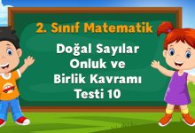 Doğal Sayılar Onluk ve Birlik Kavramı Testi 10