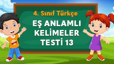 EŞ ANLAMLI KELİMELER TESTİ 13