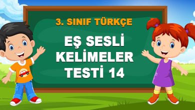 EŞ SESLİ KELİMELER TESTİ 14