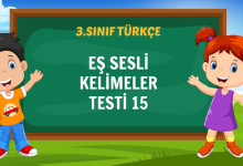 EŞ SESLİ KELİMELER TESTİ 15