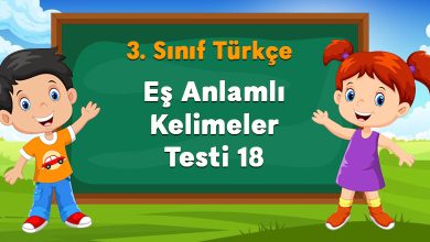 Eş Anlamlı Kelimeler Testi 18