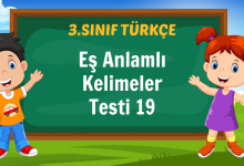 Eş Anlamlı Kelimeler Testi 19