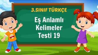 Eş Anlamlı Kelimeler Testi 19