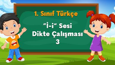“İ-i” Sesi Dikte Çalışması-3