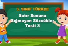 Satır Sonuna Sığmayan Sözcükler Testi 3