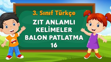 ZIT ANLAMLI KELİMELER BALON PATLATMA 16