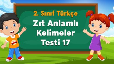 Zıt Anlamlı Kelimeler Testi 17