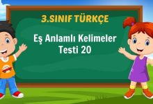 Eş Anlamlı Kelimeler Testi 20