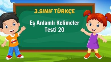 Eş Anlamlı Kelimeler Testi 20