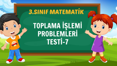 TOPLAMA İŞLEMİ PROBLEMLERİ TESTİ-7