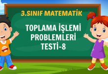 TOPLAMA İŞLEMİ PROBLEMLERİ TESTİ-8
