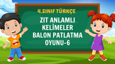 ZIT ANLAMLI KELİMELER BALON PATLATMA OYUNU-6