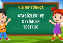 ATASÖZLERİ VE DEYİMLER TESTİ 20