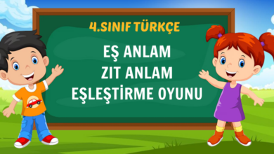 EŞ ANLAM ZIT ANLAM EŞLEŞTİRME