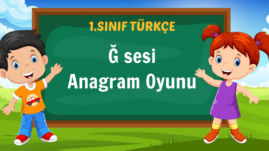 Ğ sesi Anagram Oyunu