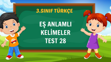 EŞ ANLAMLI KELİMELER TEST 28