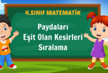 Paydaları Eşit Olan Kesirleri Sıralama