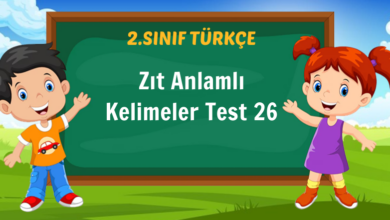Zıt Anlamlı Kelimeler Test 26