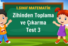 Zihinden Toplama ve Çıkarma Test 3