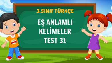 EŞ ANLAMLI KELİMELER TEST 31