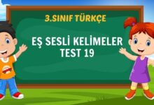 EŞ SESLİ KELİMELER TEST 19