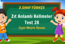 Zıt Anlamlı Kelimeler Test 28