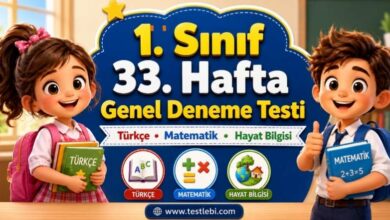 1. sınıf 33. hafta genel deneme