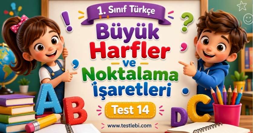 1. sınıf Türkçe Büyük Harfler ve Noktalama İşaretleri test 14