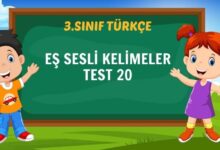 EŞ SESLİ KELİMELER TEST 20